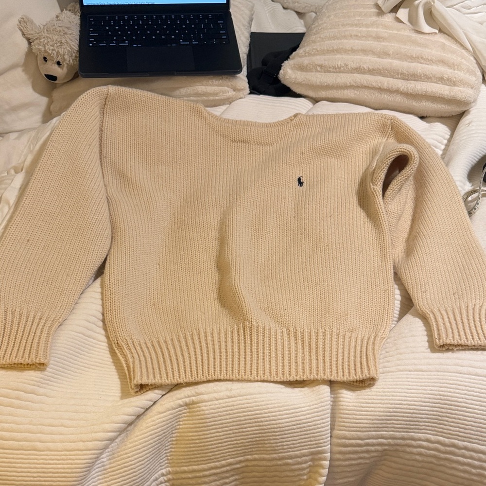 Ralph Lauren Women's Beige Crew Neck Sweater